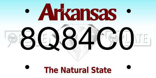 8Q84C0 Arkansas License Plate