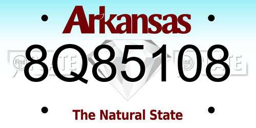 8Q85108 Arkansas License Plate