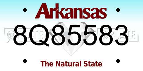 8Q85583 Arkansas License Plate