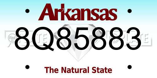8Q85883 Arkansas License Plate