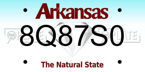 8Q87S0 Arkansas License Plate
