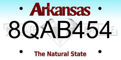 8QAB454 Arkansas License Plate