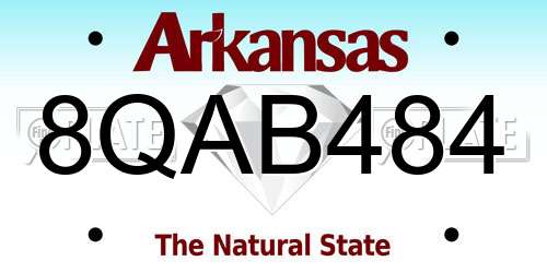 8QAB484 Arkansas License Plate