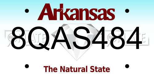 8QAS484 Arkansas License Plate