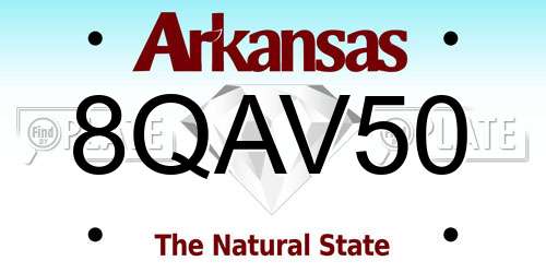 8QAV50 Arkansas License Plate