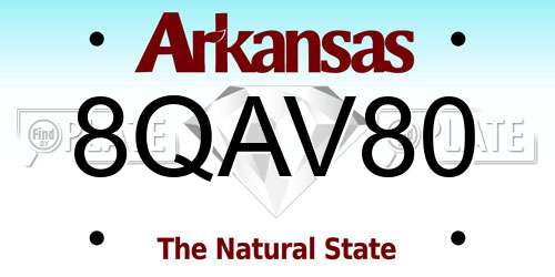 8QAV80 Arkansas License Plate