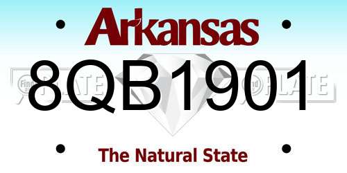 8QB1901 Arkansas License Plate