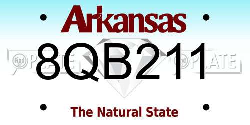 8QB211 Arkansas License Plate