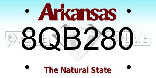 8QB280 Arkansas License Plate