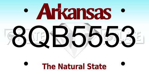 8QB5553 Arkansas License Plate