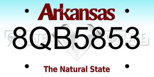 8QB5853 Arkansas License Plate