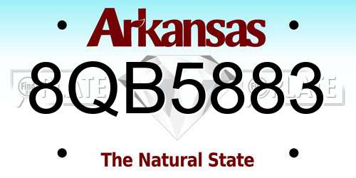 8QB5883 Arkansas License Plate