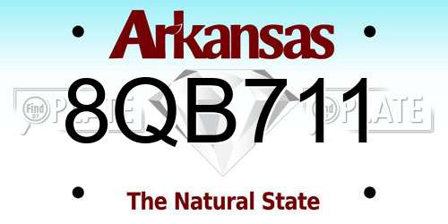 8QB711 Arkansas License Plate
