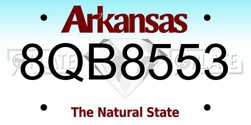 8QB8553 Arkansas License Plate