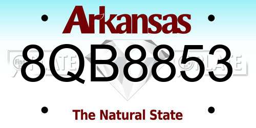 8QB8853 Arkansas License Plate