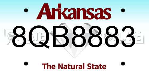8QB8883 Arkansas License Plate