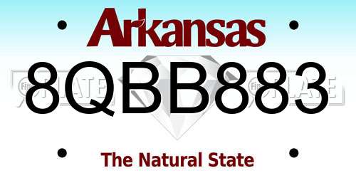 8QBB883 Arkansas License Plate