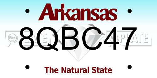8QBC47 Arkansas License Plate