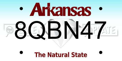 8QBN47 Arkansas License Plate