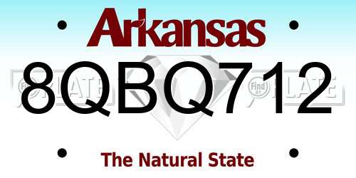 8QBQ712 Arkansas License Plate