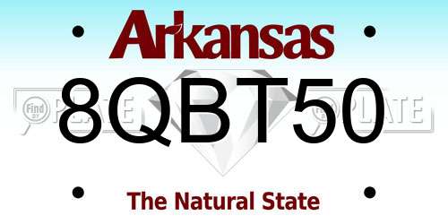 8QBT50 Arkansas License Plate