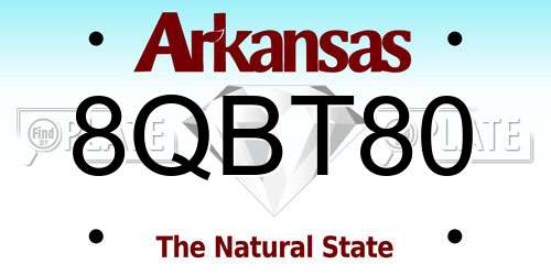 8QBT80 Arkansas License Plate