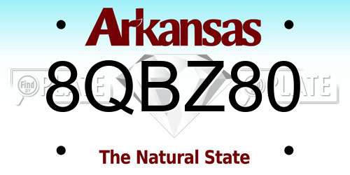8QBZ80 Arkansas License Plate