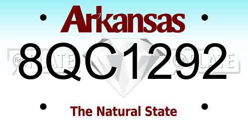 8QC1292 Arkansas License Plate