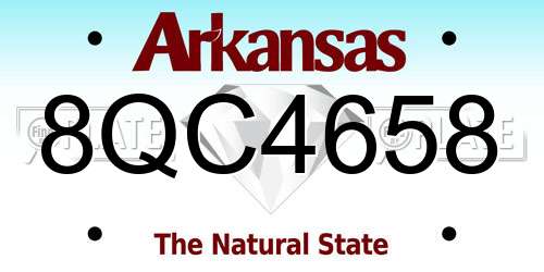 8QC4658 Arkansas License Plate