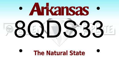 8QDS33 Arkansas License Plate