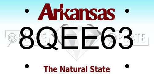 8QEE63 Arkansas License Plate