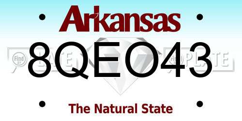 8QEO43 Arkansas License Plate