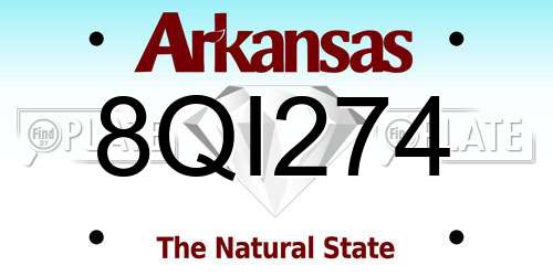 8QI274 Arkansas License Plate
