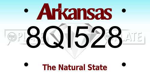 8QI528 Arkansas License Plate