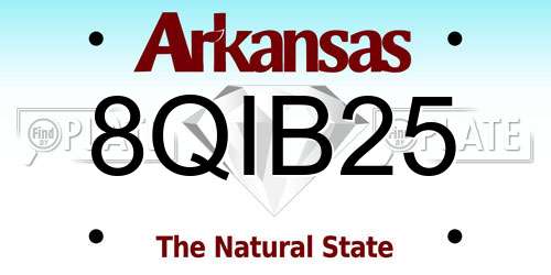 8QIB25 Arkansas License Plate