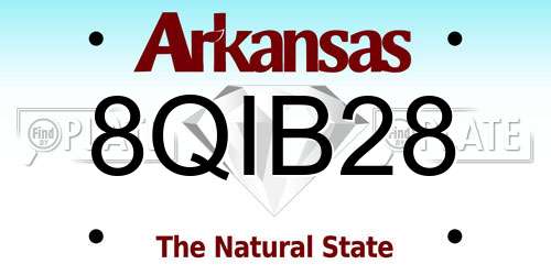 8QIB28 Arkansas License Plate