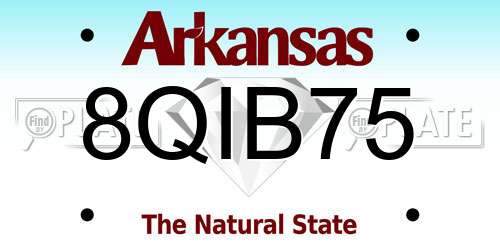 8QIB75 Arkansas License Plate