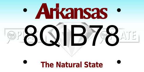 8QIB78 Arkansas License Plate
