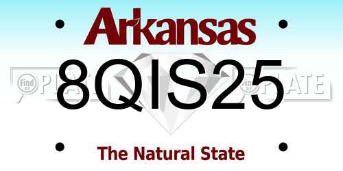 8QIS25 Arkansas License Plate