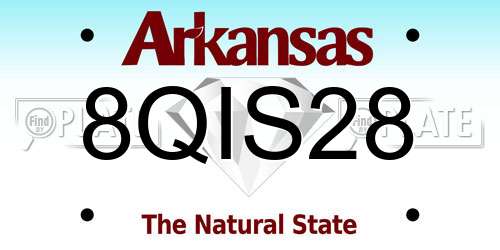 8QIS28 Arkansas License Plate