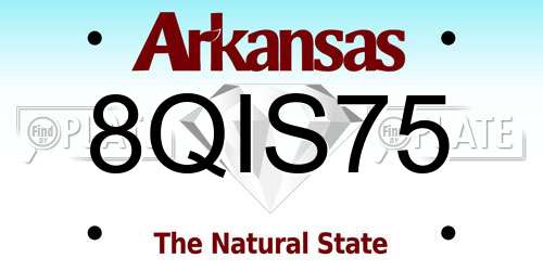 8QIS75 Arkansas License Plate