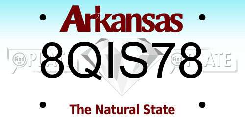 8QIS78 Arkansas License Plate