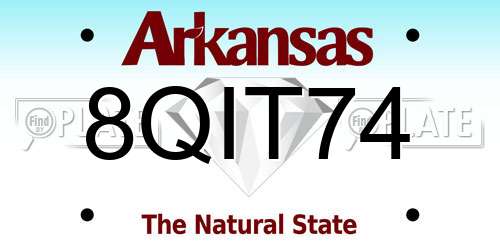 8QIT74 Arkansas License Plate