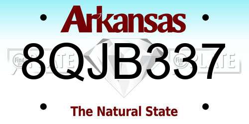 8QJB337 Arkansas License Plate