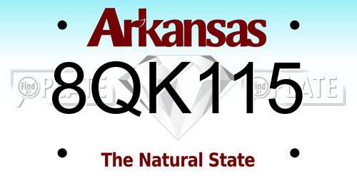 8QK115 Arkansas License Plate