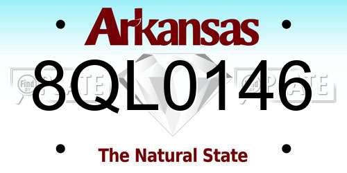 8QL0146 Arkansas License Plate