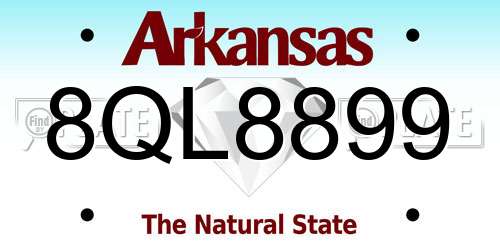 8QL8899 Arkansas License Plate