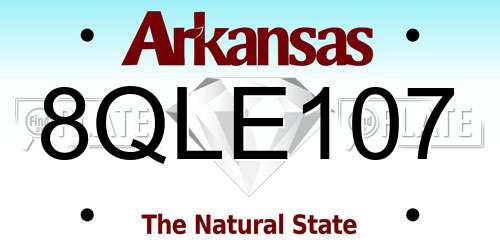 8QLE107 Arkansas License Plate