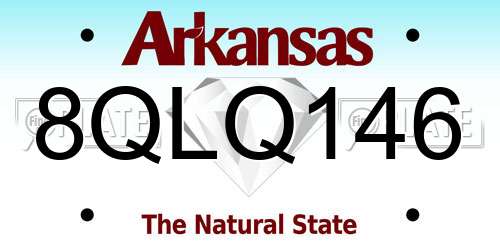 8QLQ146 Arkansas License Plate