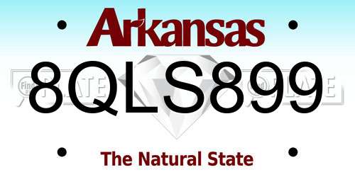 8QLS899 Arkansas License Plate